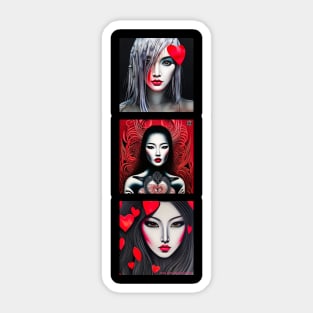 Triple Japanese Portraits - Eye Voodoo Sticker